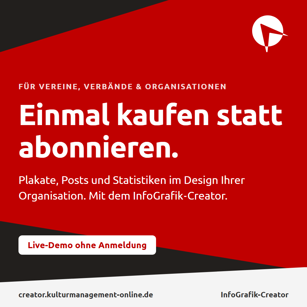 Werbegrafik auf rotem Grund: Einmal kaufen statt abonnieren